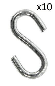 Gancho en forma de S de 4 mm de diametro (4 4 x 2 1 cm)&nbsp;x10 piezas