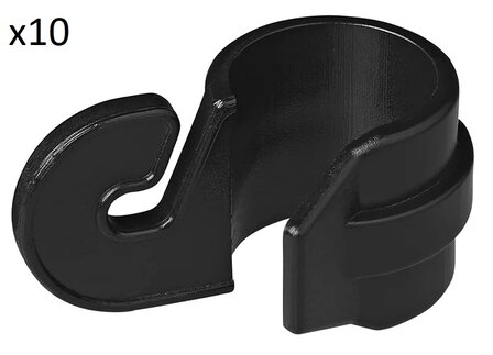 Clip para poste de tienda de campana de 19-22 mm con gancho x10 stuks