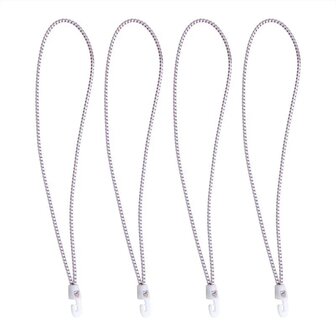 Amarre de vela con ganchos de nailon  4 piezas en bolsa  55 cm  color blanco