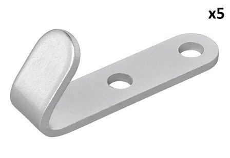 Gancho atornillable metal 52 x 13 x 2 mm x5 piezas