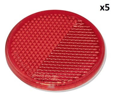 Reflector rojo autoadhesivo de 60 mm x5 piezas