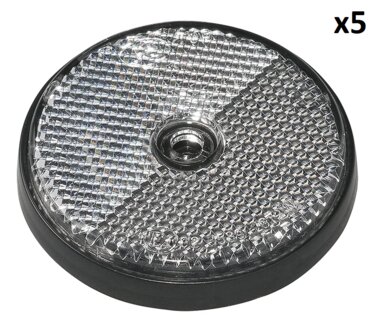 Reflector blanco 60mm montaje con tornillos x5 piezas