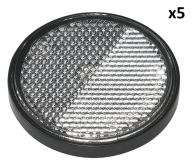 Reflector blanco 58mm autoadhesivo con placa base x5 piezas