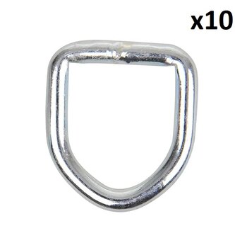 Anillo en D 6mm x10 piezas