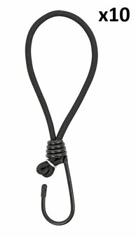 Tensor de tienda elastico negro con gancho x10 piezas
