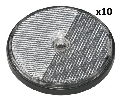 Reflector blanco 80mm montaje con tornillos x10 piezas