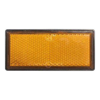 Reflector naranja 85x39mm autoadhesivo con placa base x10 piezas