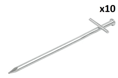 Piqueta metalica de 17 cm con pasador transversal soldado x10 unidades