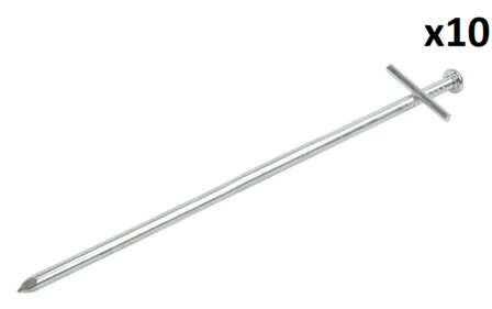 Piqueta metalica de 23 cm con pasador transversal soldado x10 unidades