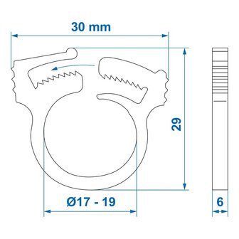 Abrazadera de manguera con cierre rapido 17&ndash;19 mm x10 unidades