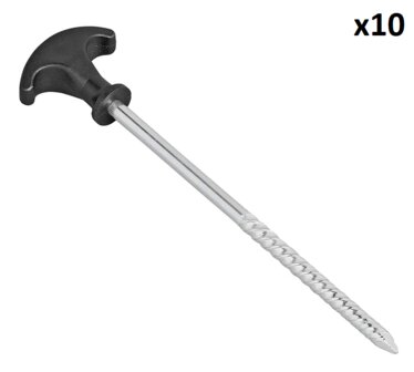 Piqueta de tienda 20,5 cm de acero galvanizado con rosca x10 unidades