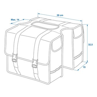 Alforja doble para bicicleta 40L impermeable