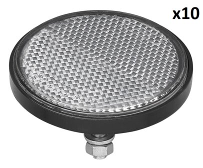 Reflector blanco 60 mm con tornillo 5 x10 piezas