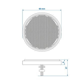 Reflector blanco 60 mm con tornillo 5 x10 piezas