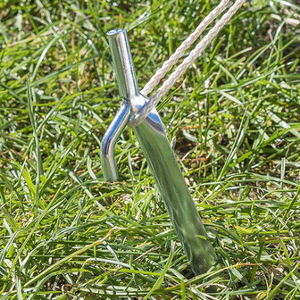 Estaca de tienda de metal de 25 cm con gancho x10 piezas