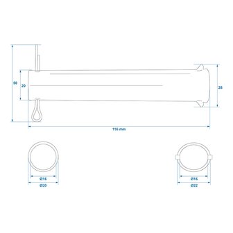 Eje para rueda de soporte 48 mm x10 unidades