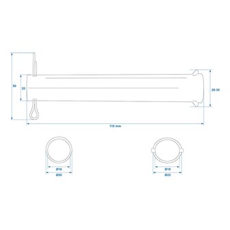 Eje para rueda de apoyo 48 mm x10 unidades
