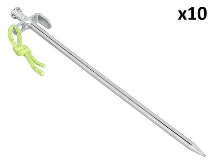Piqueta de tierra 30 cm de acero galvanizado con gancho en L Heavy Duty x10 unidades