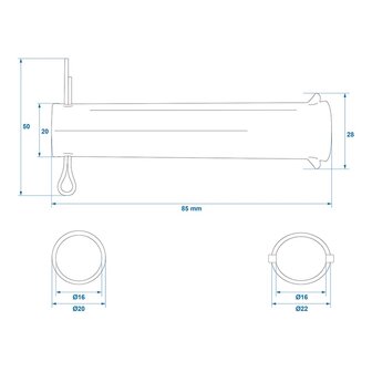 Eje para rueda jockey 48 mm x10 unidades