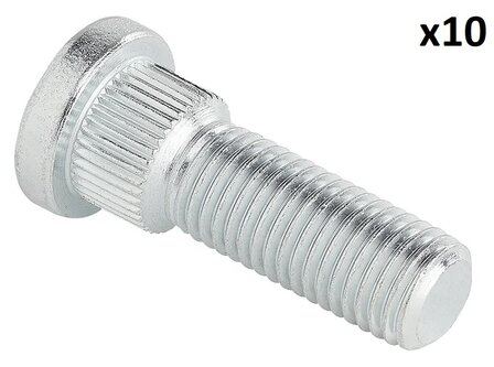 Perno de rueda M12x1,5 estriado 14,5 mm x10 unidades