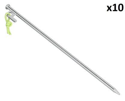 Piqueta para roca de 40 cm de acero galvanizado con gancho en P Heavy Duty x10 unidades
