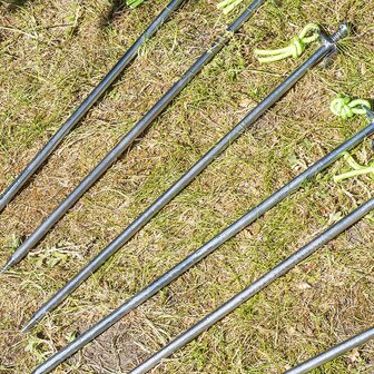 Piqueta para roca de 40 cm de acero galvanizado con gancho en P Heavy Duty x10 unidades