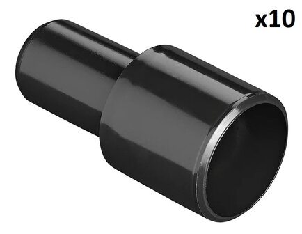 Pieza de transicion de tuberia de drenaje de diametro 28 mm a diametro 19 mm PE negro