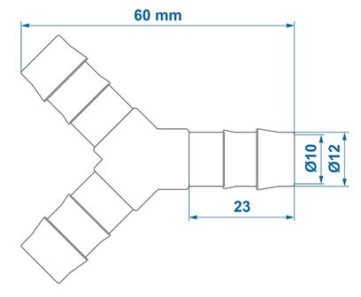 Conector en Y para manguera 12 mm x10 unidades