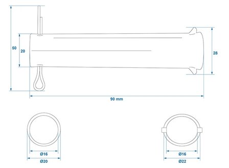 Eje para rueda jockey 60 mm x5 piezas