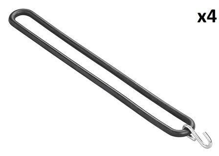 Goma elastica 300 mm con gancho en S x4 piezas