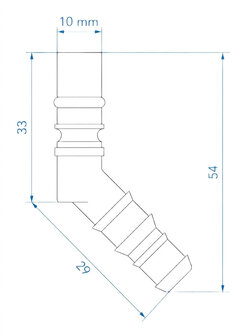 Racor de manguera con junta torica para mangueras de 10/12 mm rojo x5 piezas