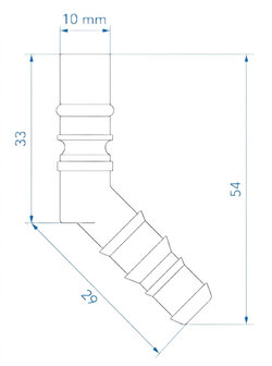 Racor de manguera con junta torica para mangueras de 10/12 mm azul x5 piezas