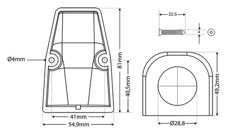 Marco de instalacion superficial simple x5 piezas
