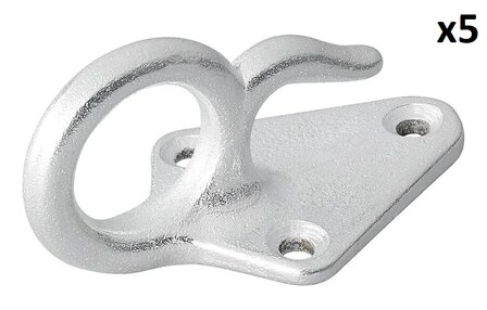 Gancho de cuerda metalico con ojo 70 x 40 mm x5 piezas