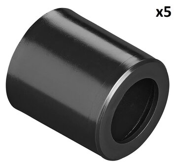 Reductor para tubo de desague de &Oslash;28 mm a &Oslash;17 mm PE negro x5 piezas