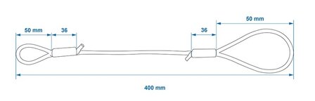 Cable de seguridad 40 cm con lazos x5 piezas