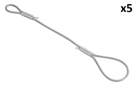 Cable de seguridad 40 cm con lazos x5 piezas