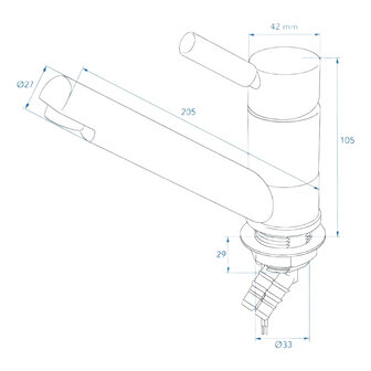 Grifo mezclador Keramik Trend E diametro 33 mm cromo x5 unidades