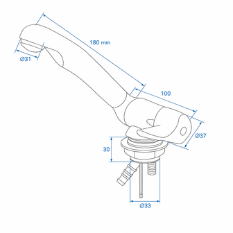 Grifo de agua fria Keramik Style 12V diametro 33 mm cromo x5 unidades