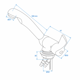 Grifo mezclador Keramik Style 12V diametro 33 mm cromo x5 unidades
