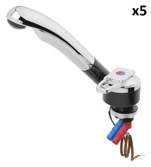 Grifo mezclador ceramico Deluxe di&aacute;metro 27 mm cromo/negro x5 stuks