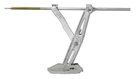 Soporte de esquina para caravana 1000 kg 605 x 280 mm H: 470 mm con pie de estabilizacion y mecanismo de extension alargado