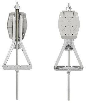 Soporte de esquina para caravana 1000 kg 605 x 280 mm H: 470 mm con pie de estabilizacion y mecanismo de extension alargado