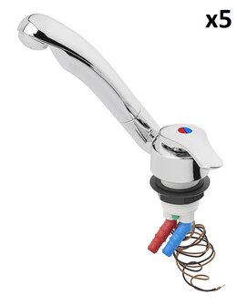 Grifo mezclador ceramico Samba diametro 33 mm cromo x5 unidades