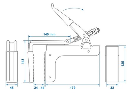 Abrazadera para tablero de carga