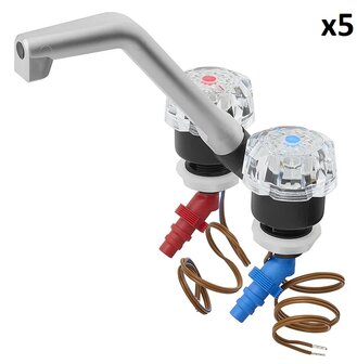 Grifo mezclador De Luxe diametro 20 mm negro/cromo, mando grande x5 unidades