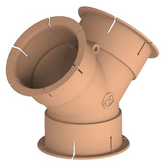 Pieza en Y para conducto de aire Whale 65 mm beige