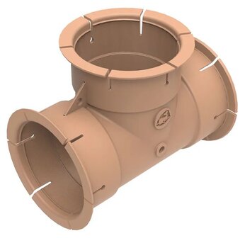 Pieza en T para conducto de aire Whale 65 mm beige