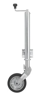 Rueda jockey 570/60 mm con llanta metalica grande y neumatico de goma 220 x 65 mm, plegable 300 kg