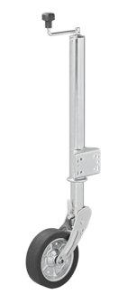 Rueda jockey 570/60 mm con llanta metalica grande y neumatico de goma 220 x 65 mm, plegable 500 kg